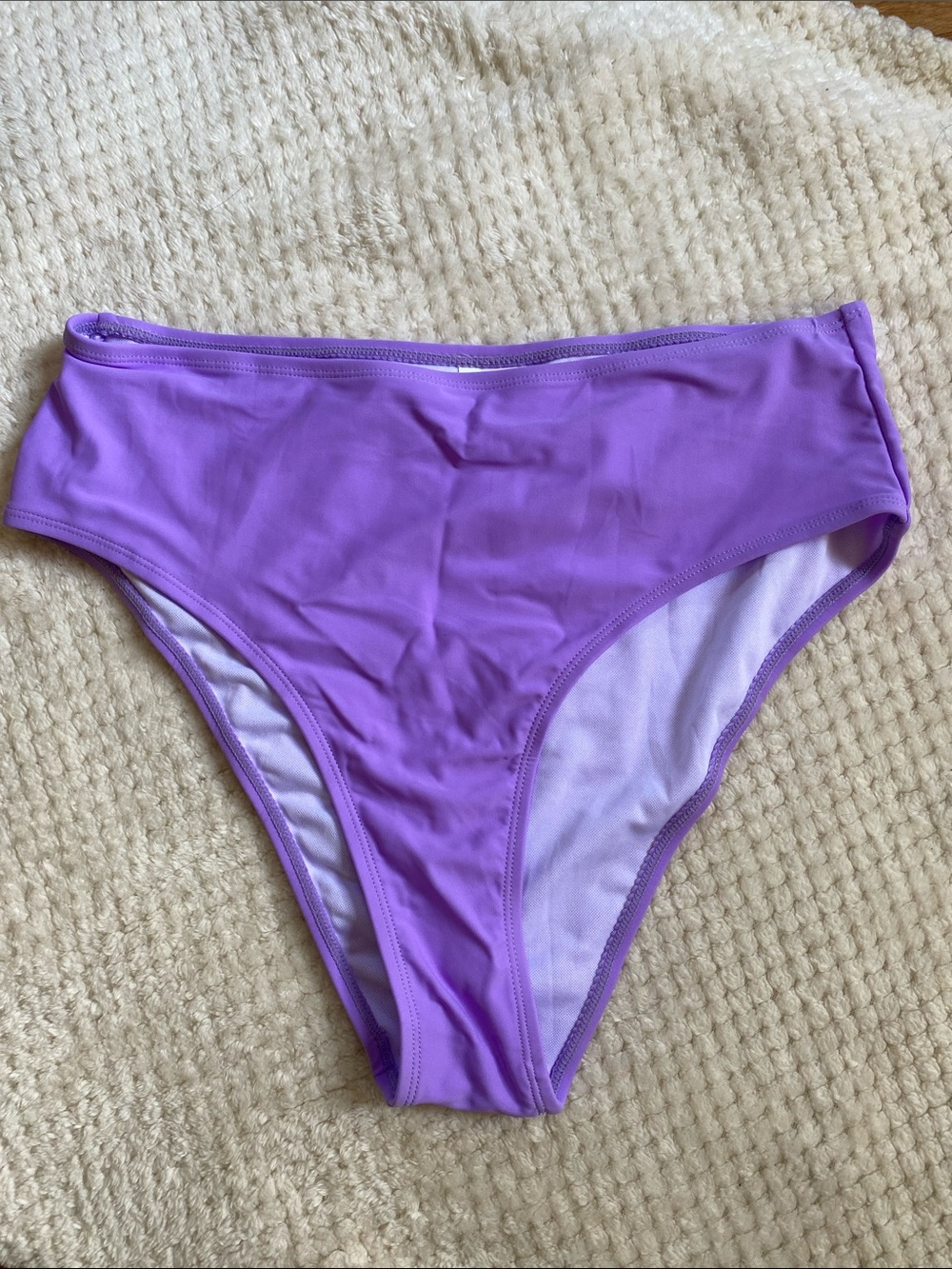 High-Waist Purple Women's Swim Bottom